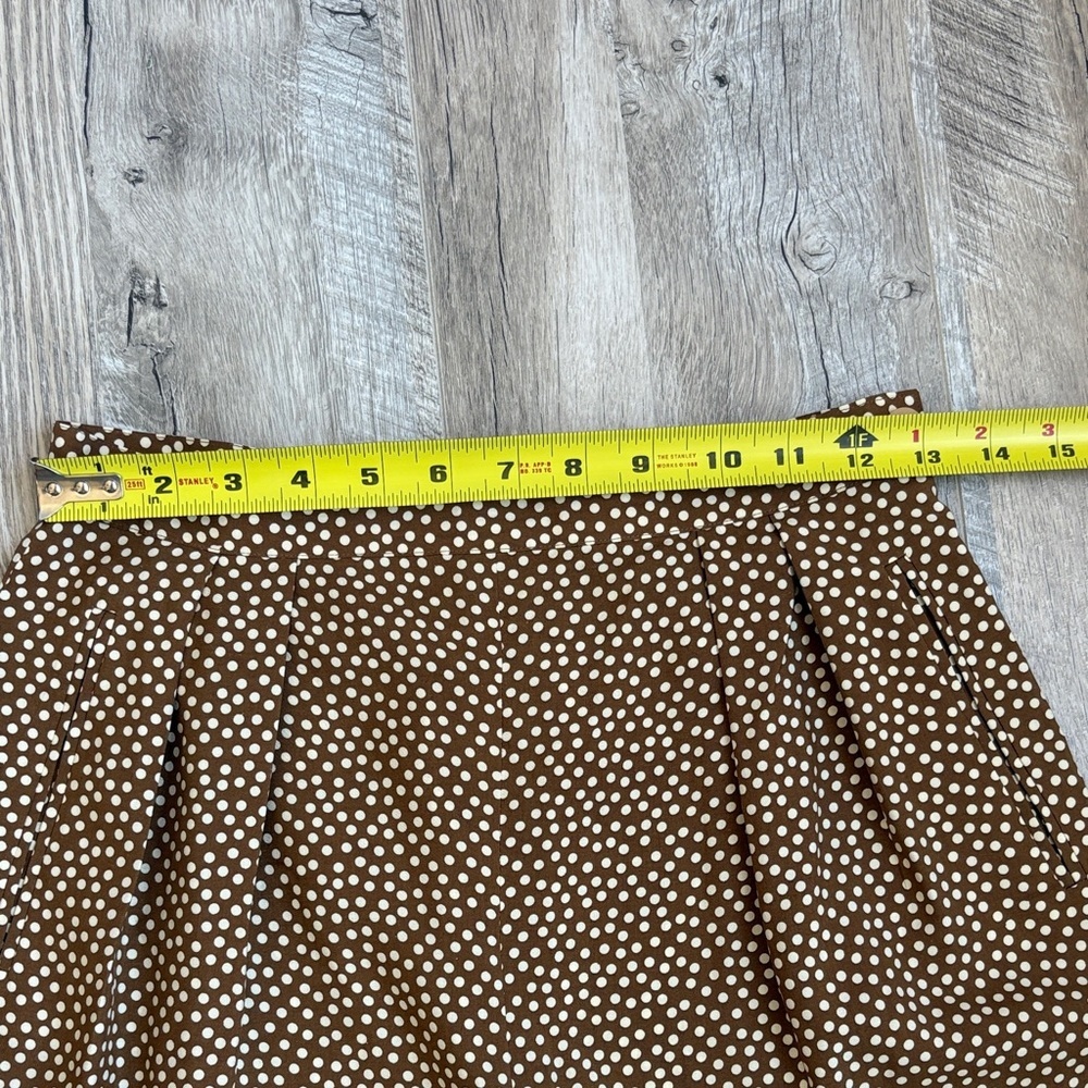 Vintage 100% Silk Adrienne Vittadini Brown Polka Dot Women's Trousers - Picture 6 of 9